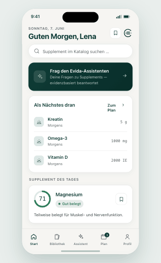 Evida App — Startseite